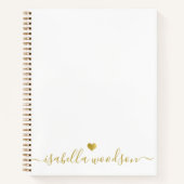 Minimale gouden hart script handtekening naam notitieboek (Voorkant)