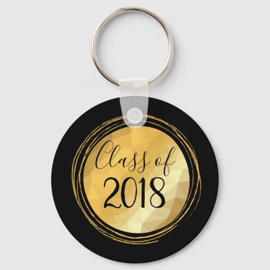 Minimale gouden heldere afstuderen klasse 2018 sleutelhanger (Voorkant)