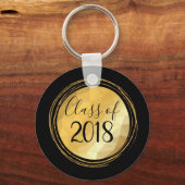 Minimale gouden heldere afstuderen klasse 2018 sleutelhanger (Voorkant)