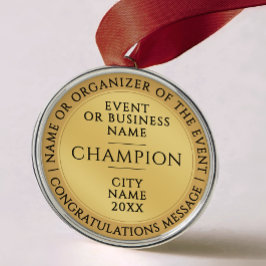 Minimale Gouden Kampioen Medaljewel Metalen Ornament
