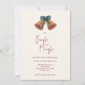 Minimale Gouden Kerstbel Jingle & Mingle Kaart (Voorkant)