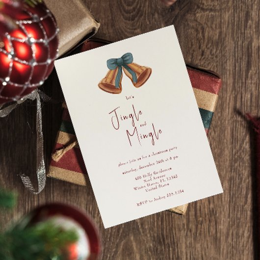 Minimale Gouden Kerstbel Jingle & Mingle Kaart