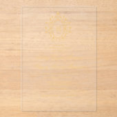 Minimale gouden monogram acryl trouwuitnodiging uitnodigingen (Voorkant)