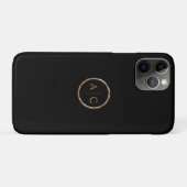 Minimale gouden monogram op ZWART Case-Mate iPhone Case (Achterkant (horizontaal))