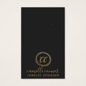 Minimale Gouden Monogram Sieraden Designer Oorbel Visitekaartje (Voorkant)