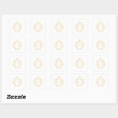 Minimale Gouden Monogram Vierkante Sticker (Vel)
