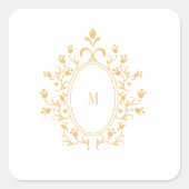 Minimale Gouden Monogram Vierkante Sticker (Voorkant)