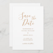 Minimale Gouden Moslim Save The Date-aankondiging Save The Date (Voorkant / Achterkant)