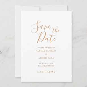 Minimale gouden moslim save the date-aankondiging save the date