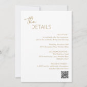 Minimale Gouden QR Code Moderne bruiloft Kaart (Achterkant)