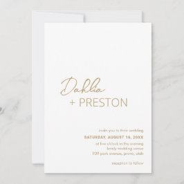 Minimale Gouden QR Code Moderne bruiloft Kaart