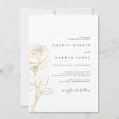 Minimale gouden Roos bruiloft Kaart (Voorkant)