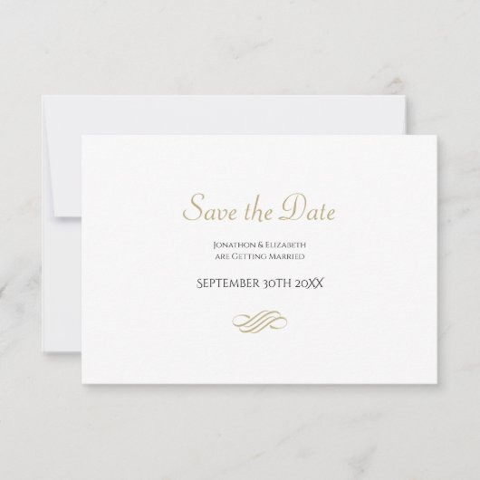 Minimale Gouden Save the Date (Voorkant)