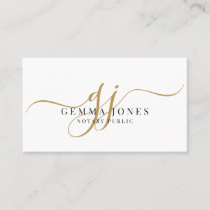 Minimale Gouden Schrift Monogram Notaris Visitekaartje