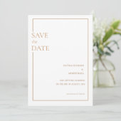 Minimale gouden script moslim bruiloft save the da date (Staand voorkant)