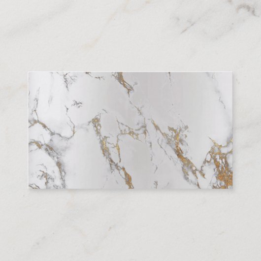 Minimale Gouden Stroken Zilver Metallic Marmer Gri Visitekaartje (Achterkant)