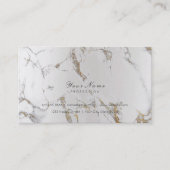 Minimale Gouden Stroken Zilver Metallic Marmer Gri Visitekaartje (Voorkant)