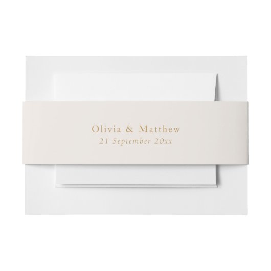 Minimale Gouden Tekst Klassieke Trouw Envelope Uitnodigingen Wikkel (Voorkant Voorbeeld)