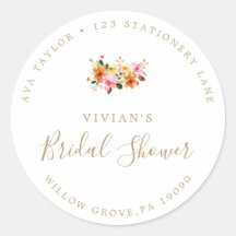 Minimale Gouden Trouwfeest Retouradressticker