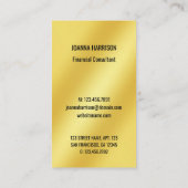 Minimale goudfoto van Elegant Modern Shimmery Gold Visitekaartje (Achterkant)