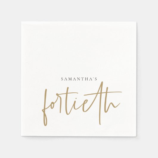 Minimale goudhandschriftennaam 40ste servet (Voorkant)