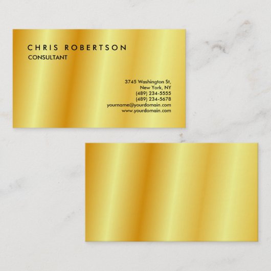 Minimale goudkleurtinten - Modern Plain Visitekaartje (Voorkant / Achterkant)