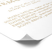 Minimale goudliefhebbers herdenkingsbord voor brui poster (Hoek)