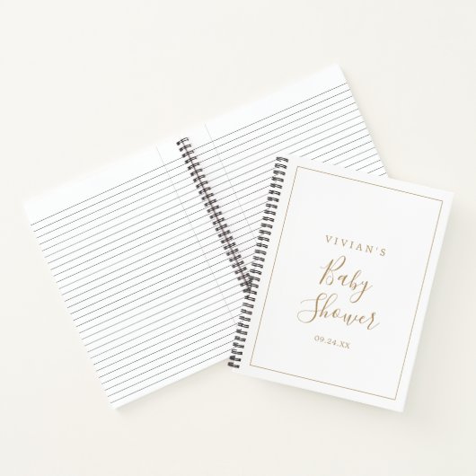 Minimale goudlijst met gouden Baby showers Notitieboek (Binnen)