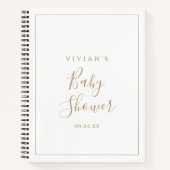 Minimale goudlijst met gouden Baby showers Notitieboek (Voorkant)