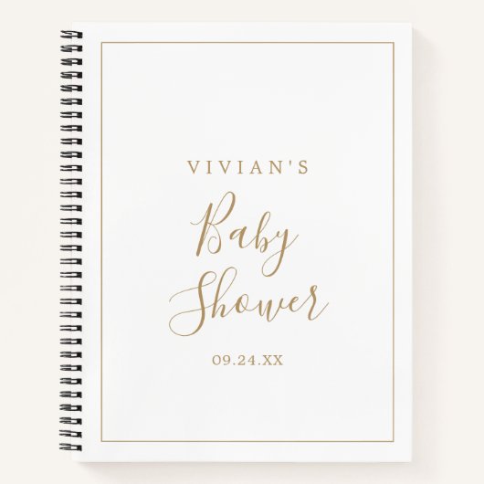 Minimale goudlijst met gouden Baby showers Notitieboek (Voorkant)