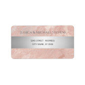 Minimale goudmarmermantel met roos etiket (Voorkant)