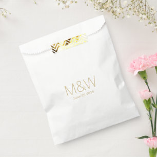 Minimale goudmonogram op maat elegantaarns bedankzakje