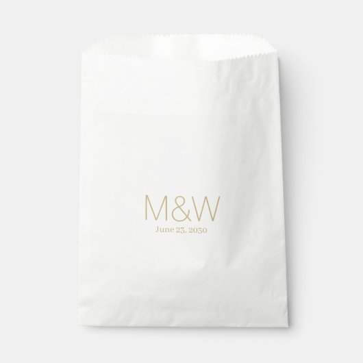 Minimale goudmonogram op maat elegantaarns bedankzakje (Voorkant)