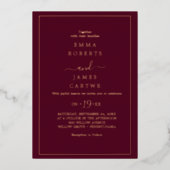 Minimale goudolie | Bold Names Wedding door Bourgo Folie Uitnodiging (Voorkant)