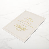 Minimale goudolie | Ivory Casual Weddenschap Folie Uitnodiging (Gedraaid)