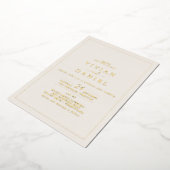 Minimale goudolie | Ivory Styled Date Weddenschap Folie Uitnodiging (Gedraaid)