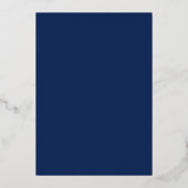Minimale goudolie | Navy Blue Monogram Weddenschap Folie Uitnodiging (Achterkant)