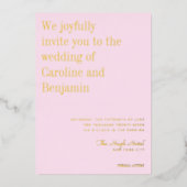 Minimale goudoliefolie met een modern huwelijk folie uitnodiging (Voorkant)