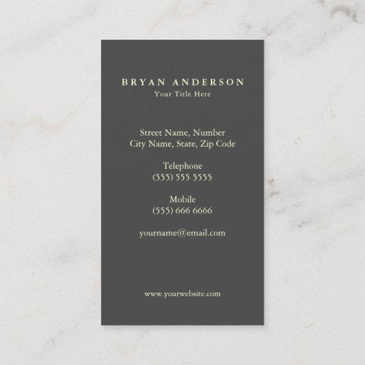 Minimale goudpalmboom visitekaartje (Achterkant)