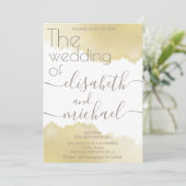 Minimale goudpenseelkalligrafie kaart (Staand voorkant)