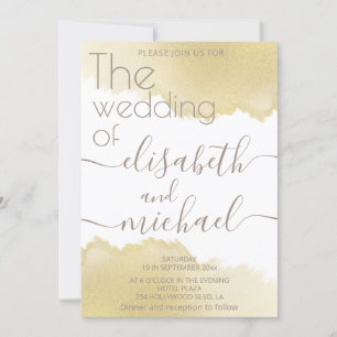 Minimale goudpenseelkalligrafie kaart