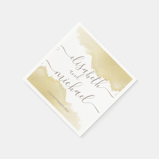 Minimale goudpenseelkalligrafie servet (Hoek)