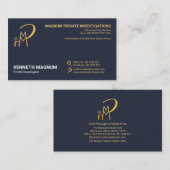 Minimale goudvergrootglazen Buttonnen P I  Visitekaartje (Voorkant / Achterkant)