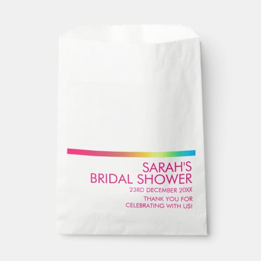 Minimale gradiënt holografische bruids douche bedankzakje (Voorkant)