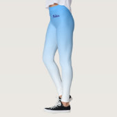 Minimale gradiënt met Jouw naam op Sky Blue Leggings (Links)