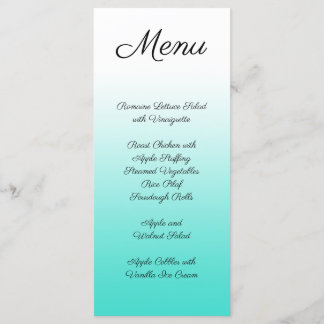 Minimale gradiënt Turquoise Menu