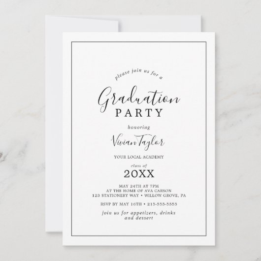 Minimale graduatiepartij kaart (Voorkant)