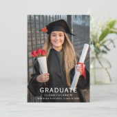 Minimale Graduation Party Celebration Aangepaste f Kaart (Staand voorkant)