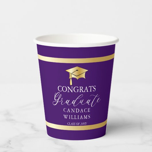 Minimale GraduPartij voor het Lijst van Classy Gol Papieren Bekers (Achterkant)