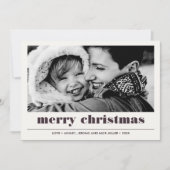 Minimale Grafiek | Bordeaux Kerstmis Foto Kaart (Voorkant)